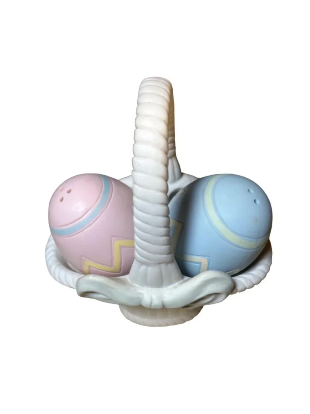 Easter Egg Salt and Pepper Shakers With Basket Holder - Picture 2 of 12